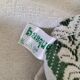 Vintage beige Basque linen with green patterns: tablecloth and 8 napkins.