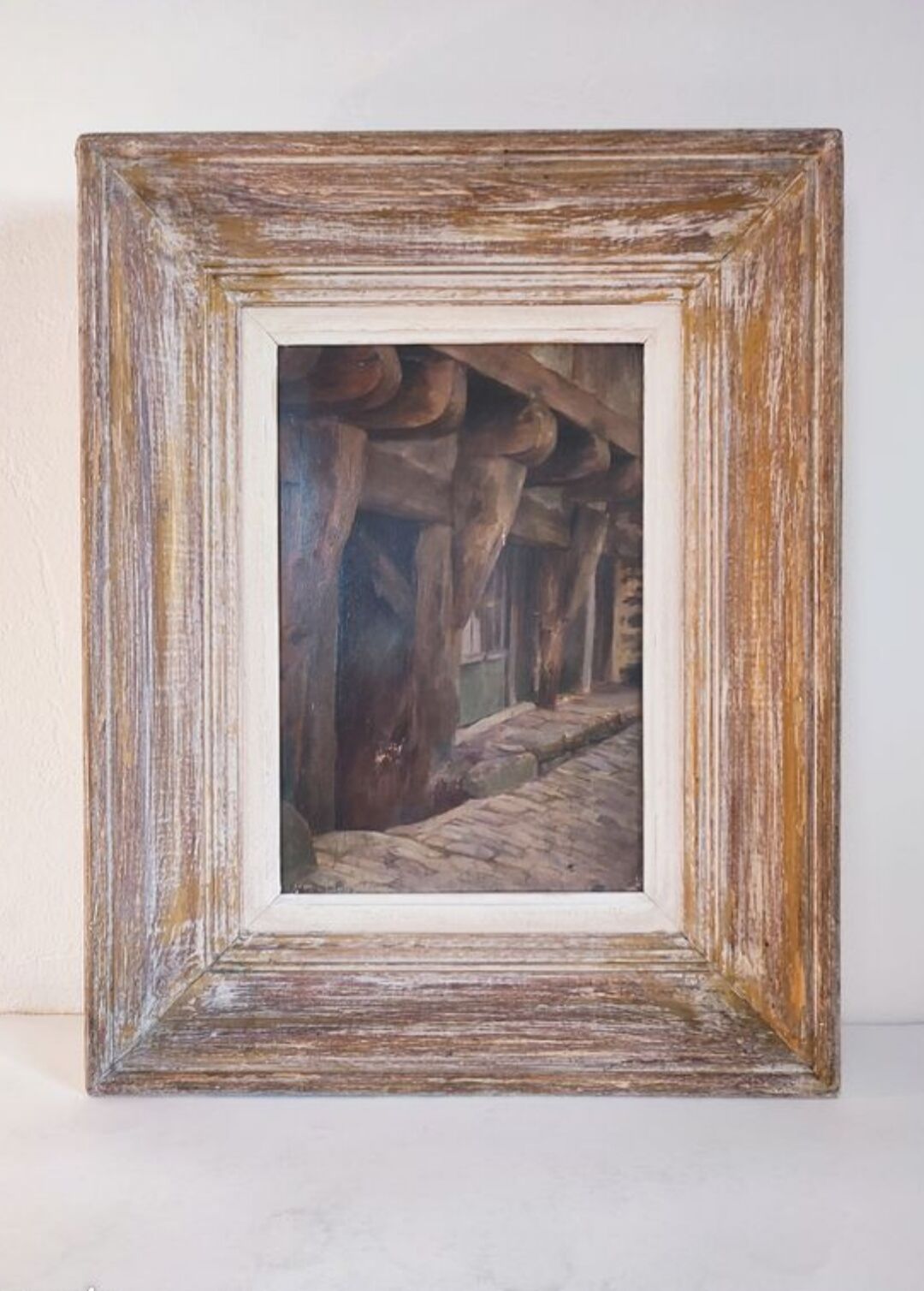 Painting on wood signed charles godeby