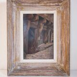 Painting on wood signed charles godeby