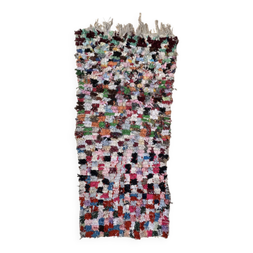 Tapis Berbère Boucherouite coloré - 102 x 239 cm