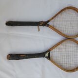 2 old wooden badminton rackets late XIX early XX th
