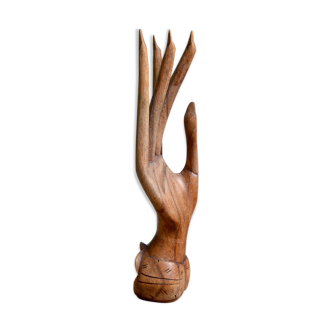 Hand of Buddha baguier carved wood