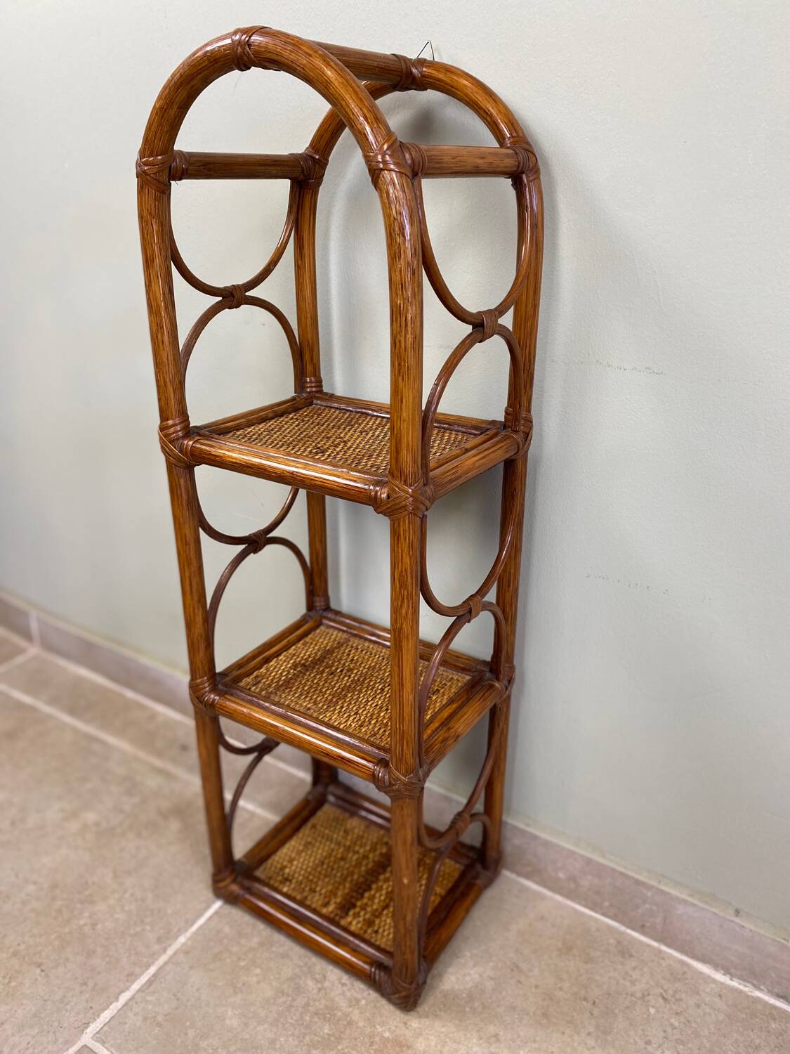 Vintage rattan shelf