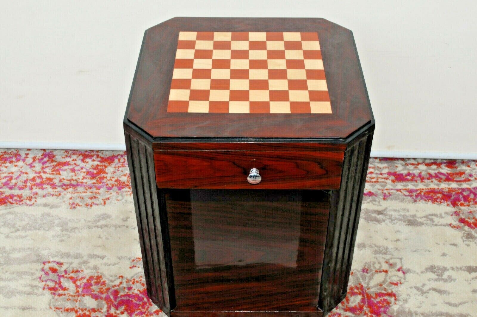 Art Deco bedside table with pattern