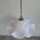 Vintage murano white swirl ceiling lamp