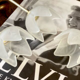 3 glass and brass candle holders