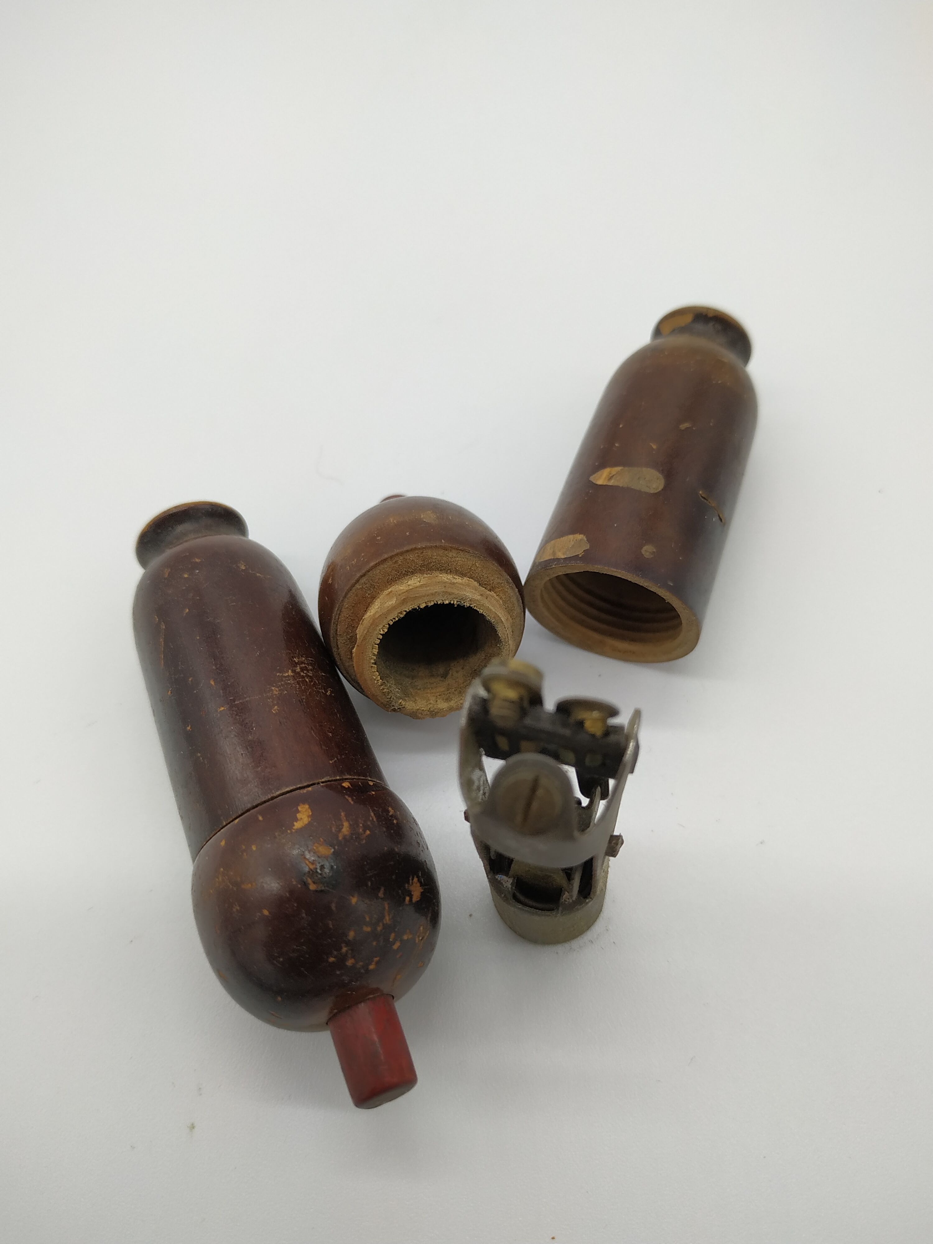Pair of old wooden and Bakelite switches