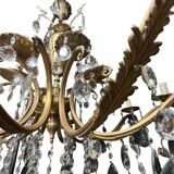 Lustre Napoléon III bronze laiton cristal 18 feux fin XIXème