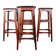 4 Danish high stools, rosewood and black leather, Knud Bent for Dyrlund.