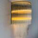 2-tier Venini tubular wall sconce, hand-blown Murano glass, Italy, 1970s