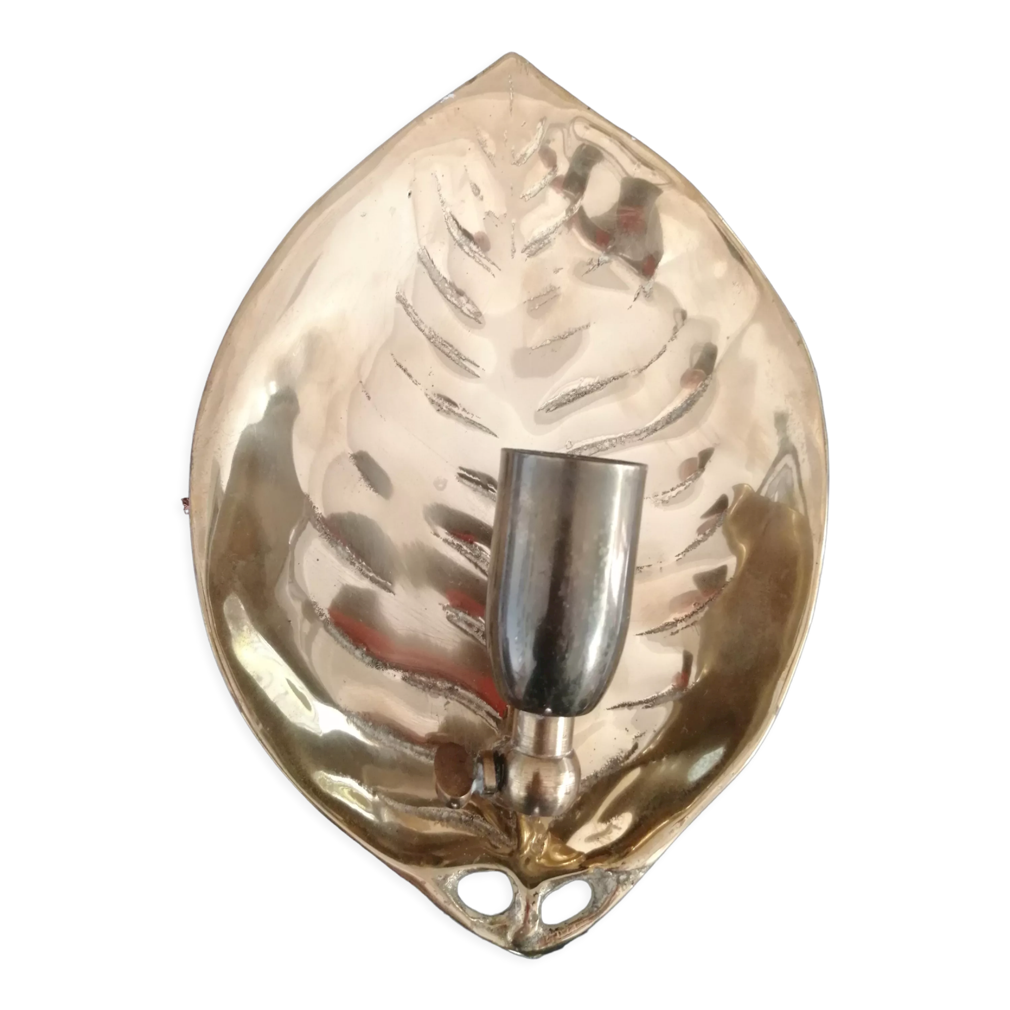 Adjustable bronze wall light with leaf decor