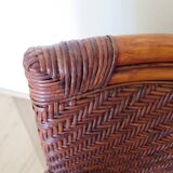Woven rattan armchair, 1980s