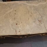 Brass and marble coffee table