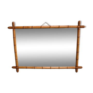 Miroir en merisier esprit bambou, époque 1920