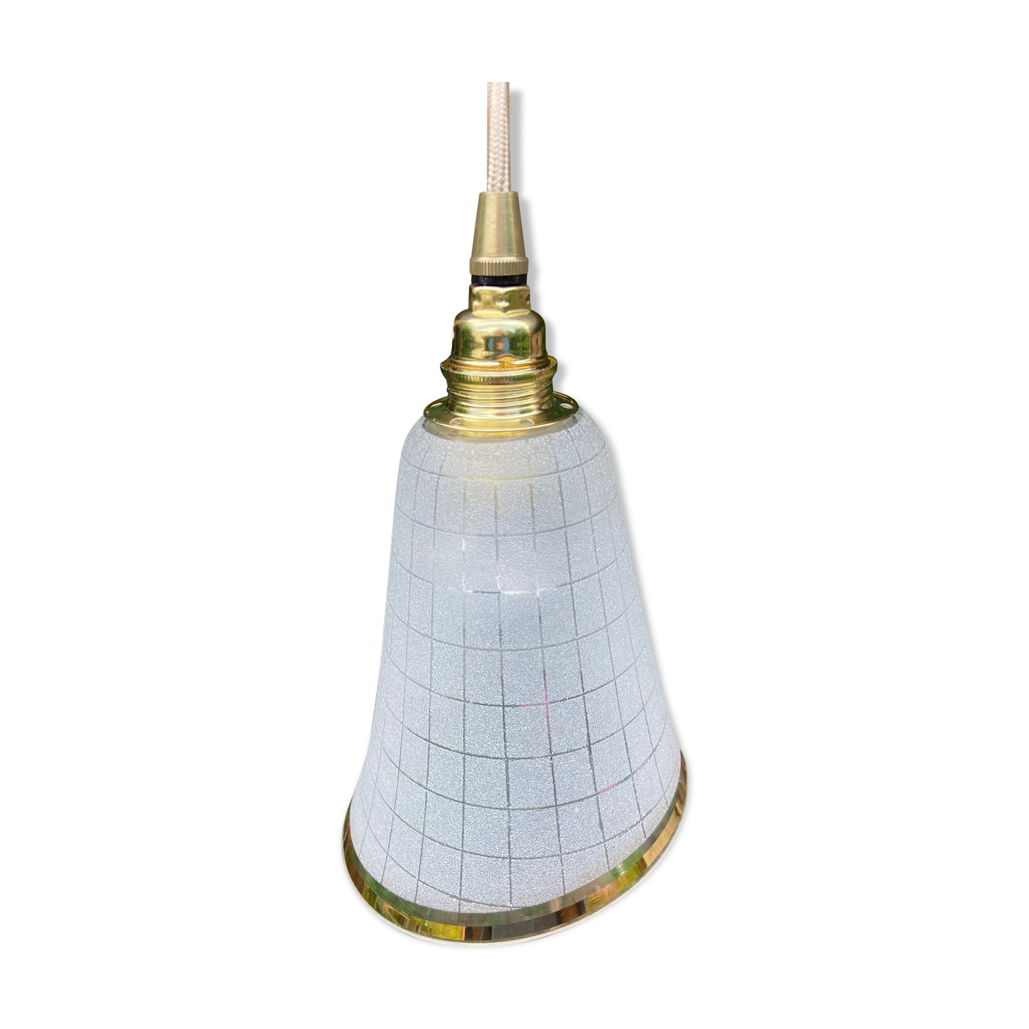 Vintage 1950s granite glass globe lamp