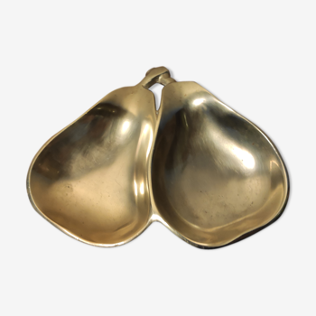 Double pears massive brass trinket bowl