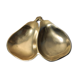 Double pears massive brass trinket bowl