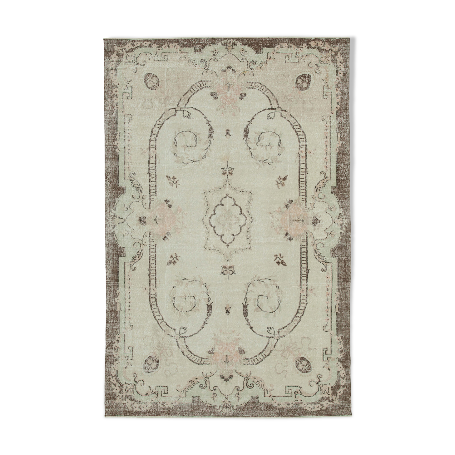 Hand-knotted decorative turkish beige rug 195 cm x 303 cm - 36570