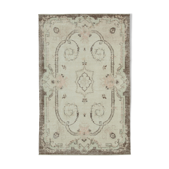 Hand-knotted decorative turkish beige rug 195 cm x 303 cm - 36570