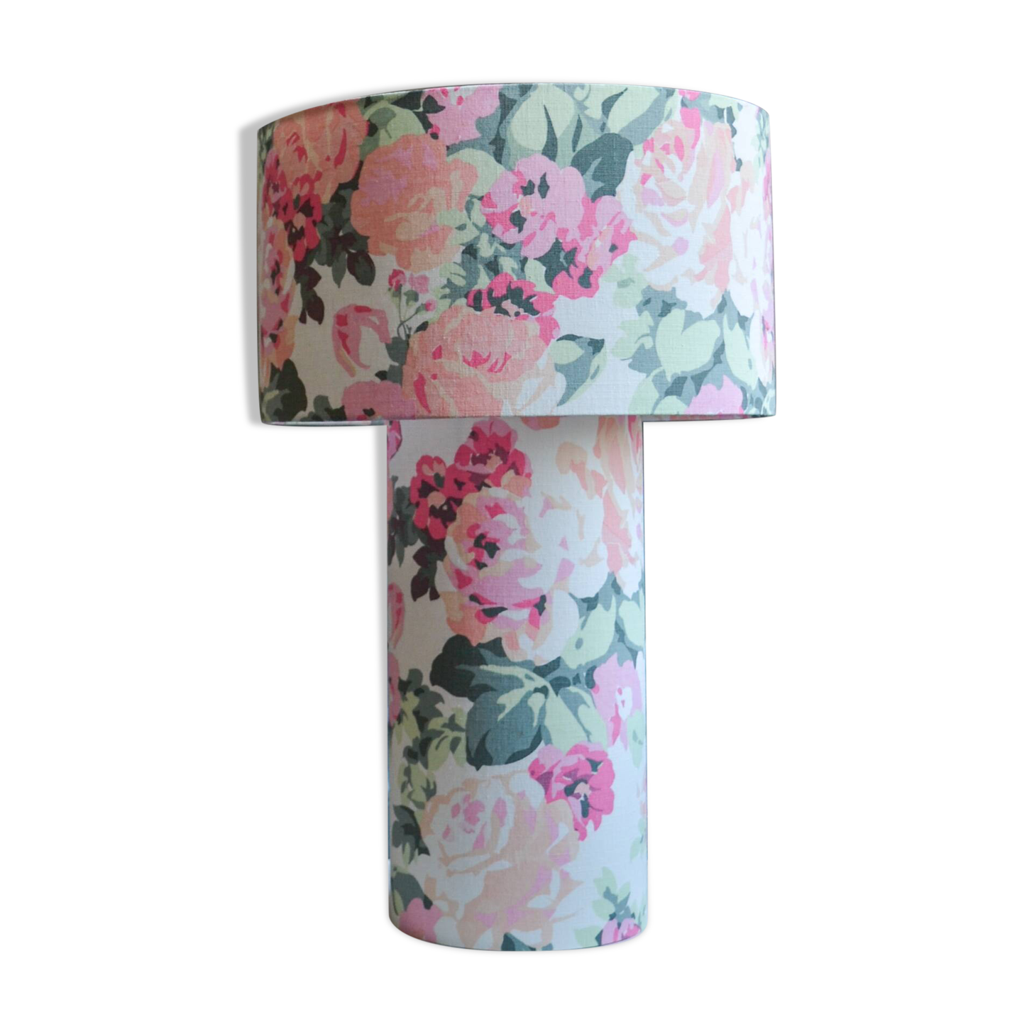 Floral fabric table lamp