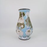 Large ceramic vase with floral pattern