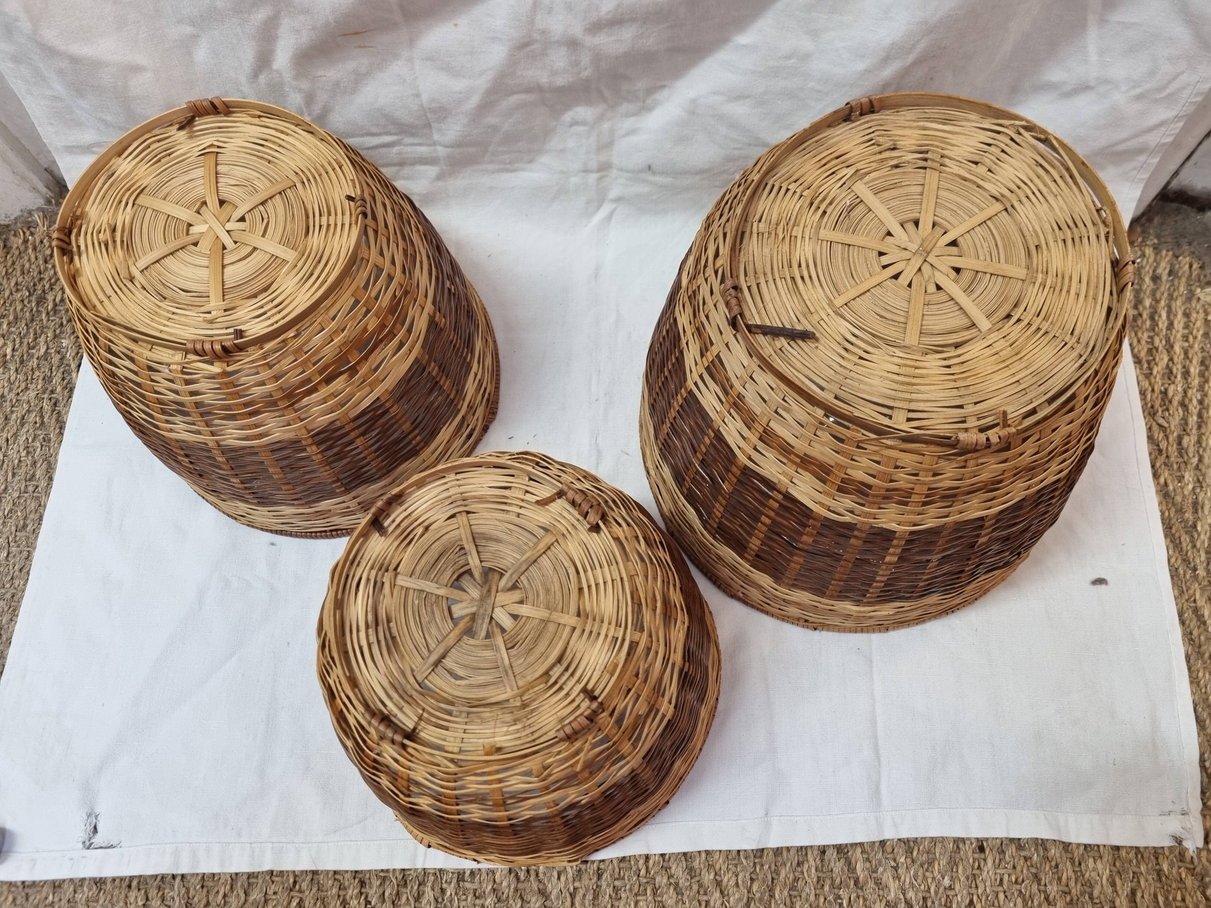 3 rattan pot covers