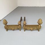 Paire chenets in bronze Louis XVl