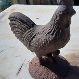 2 roosters and 2 cast iron birds