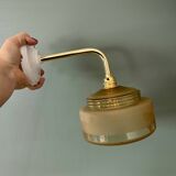 Yellow frosted glass vintage wall lamp shade