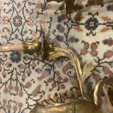 Pair of gilded bronze wall sconces with two lights - Louis XV style