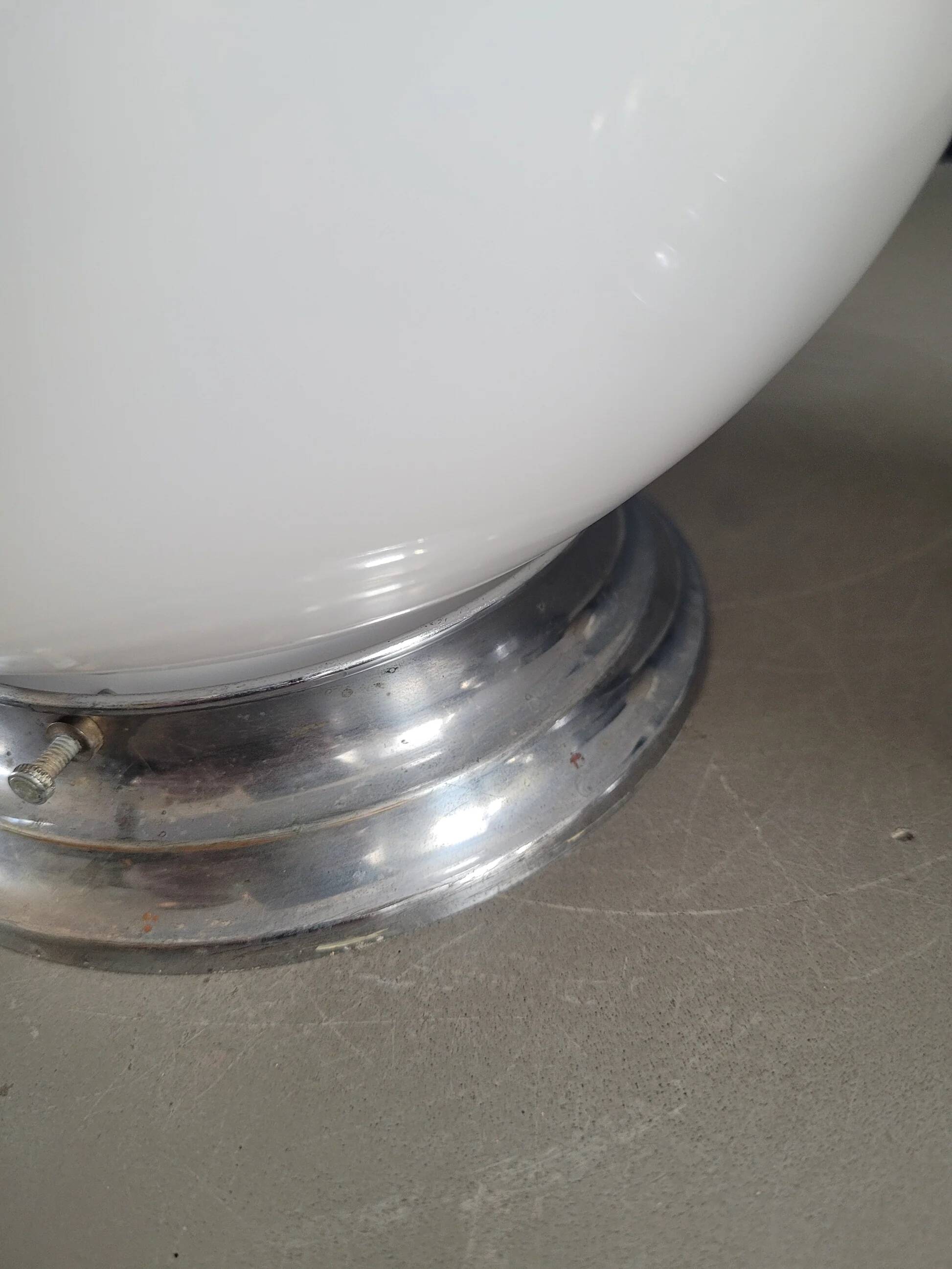 Pair of ceiling lights or wall lights with white glass globes.