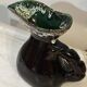 Sculptural pitcher Vallauris in glazed ceramic green and brown, France