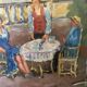 Ancient painting oil canvas pharaohs italy provence sun family