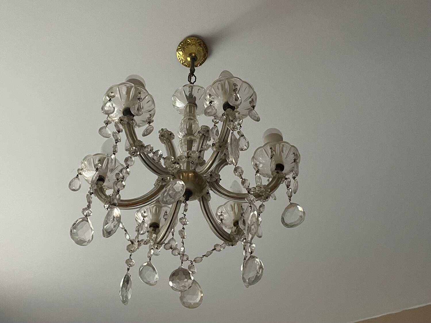 Antique Murano 5-branch tassel chandelier