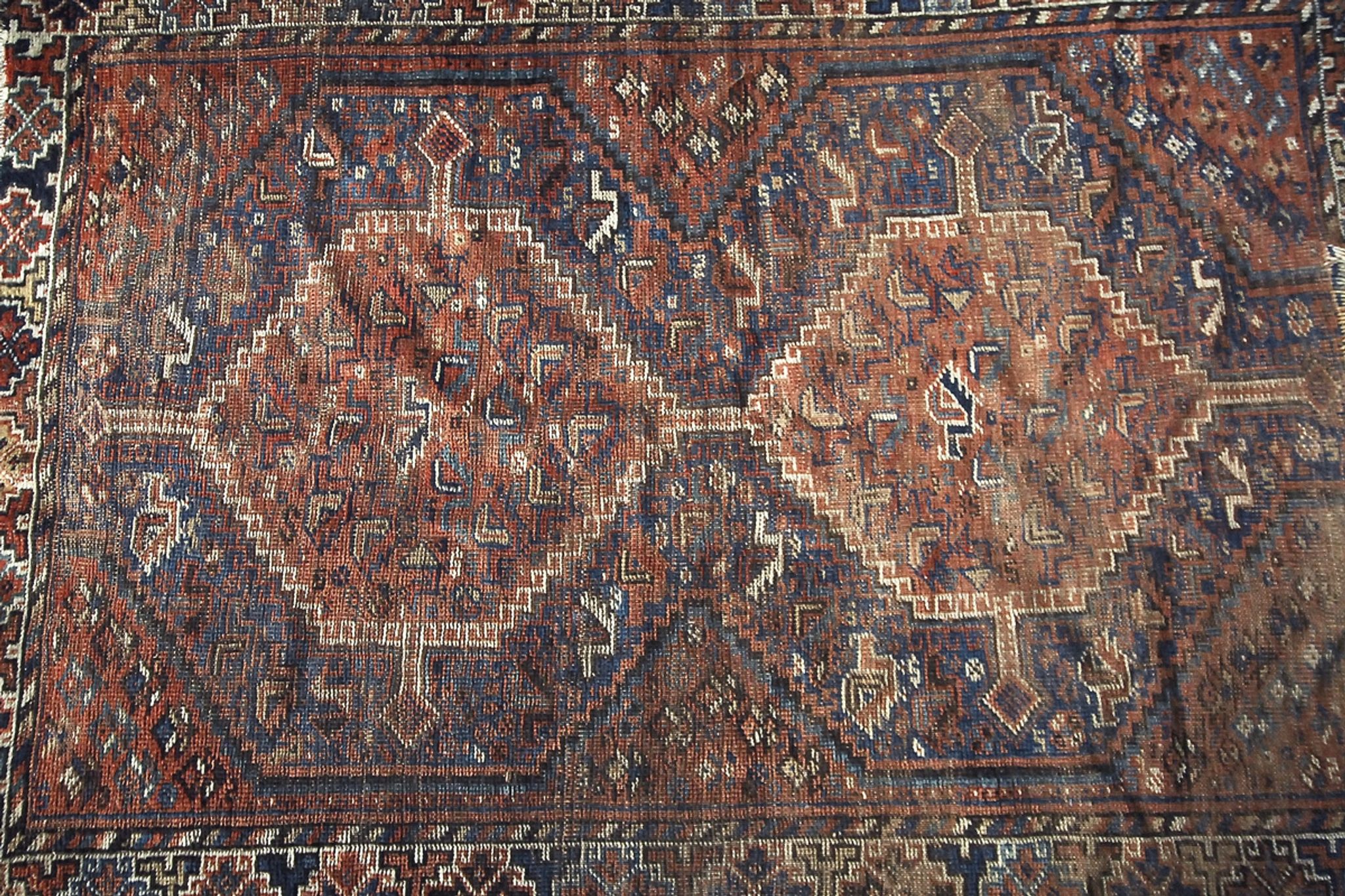 Tapis ancien tissé à la main, 1850 shiraz persan 150x110cm
