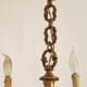 French Art Nouveau Bronze 6 Light Chandelier with Scroll Arms and Leaf Details 5583