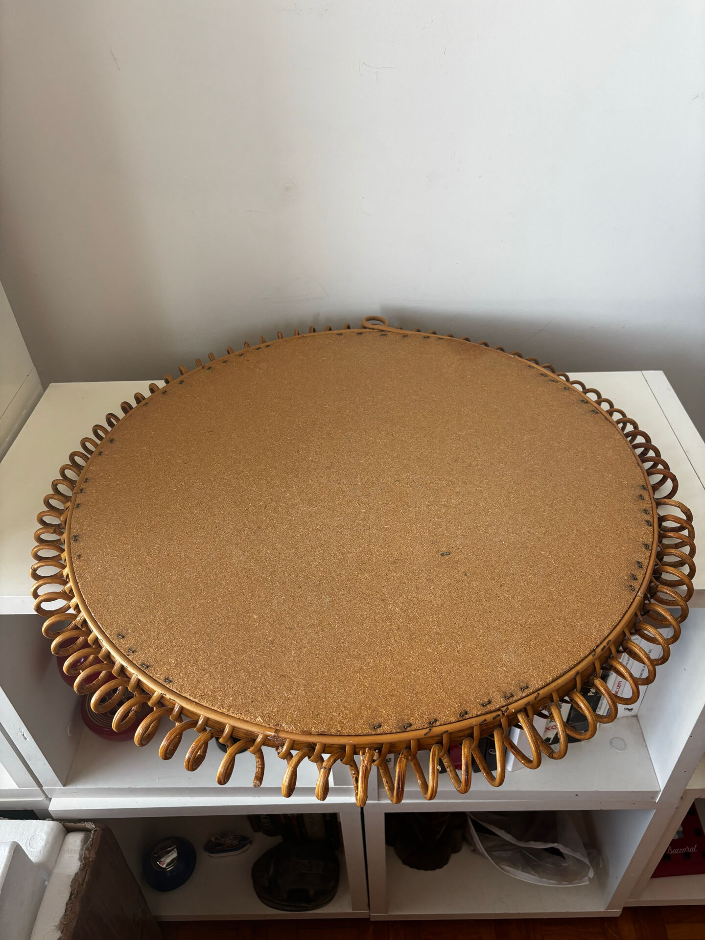 Miroir rond en rotin Franco Albini