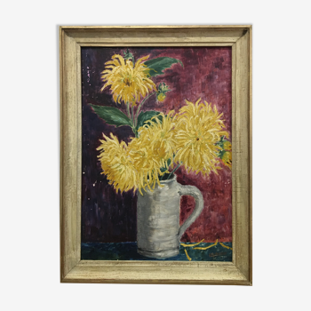 Nature morte Dahlias jaune