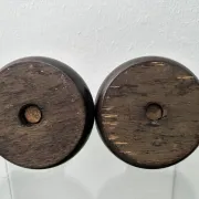 Pair of English oak Barley Twist candlesticks