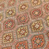 6x10 Kilim Cream Turkish Kilim Rug, 189x300Cm