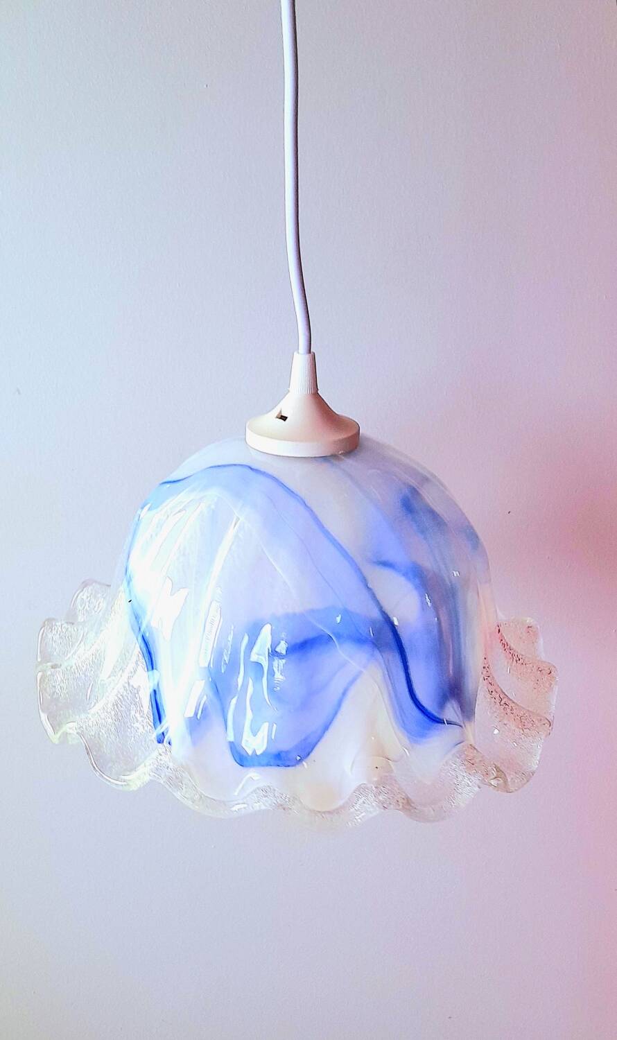 Murano blown glass jellyfish pendant light