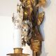 S.Salvadori Wandlampe vergoldet ersilbert Blumenmuster