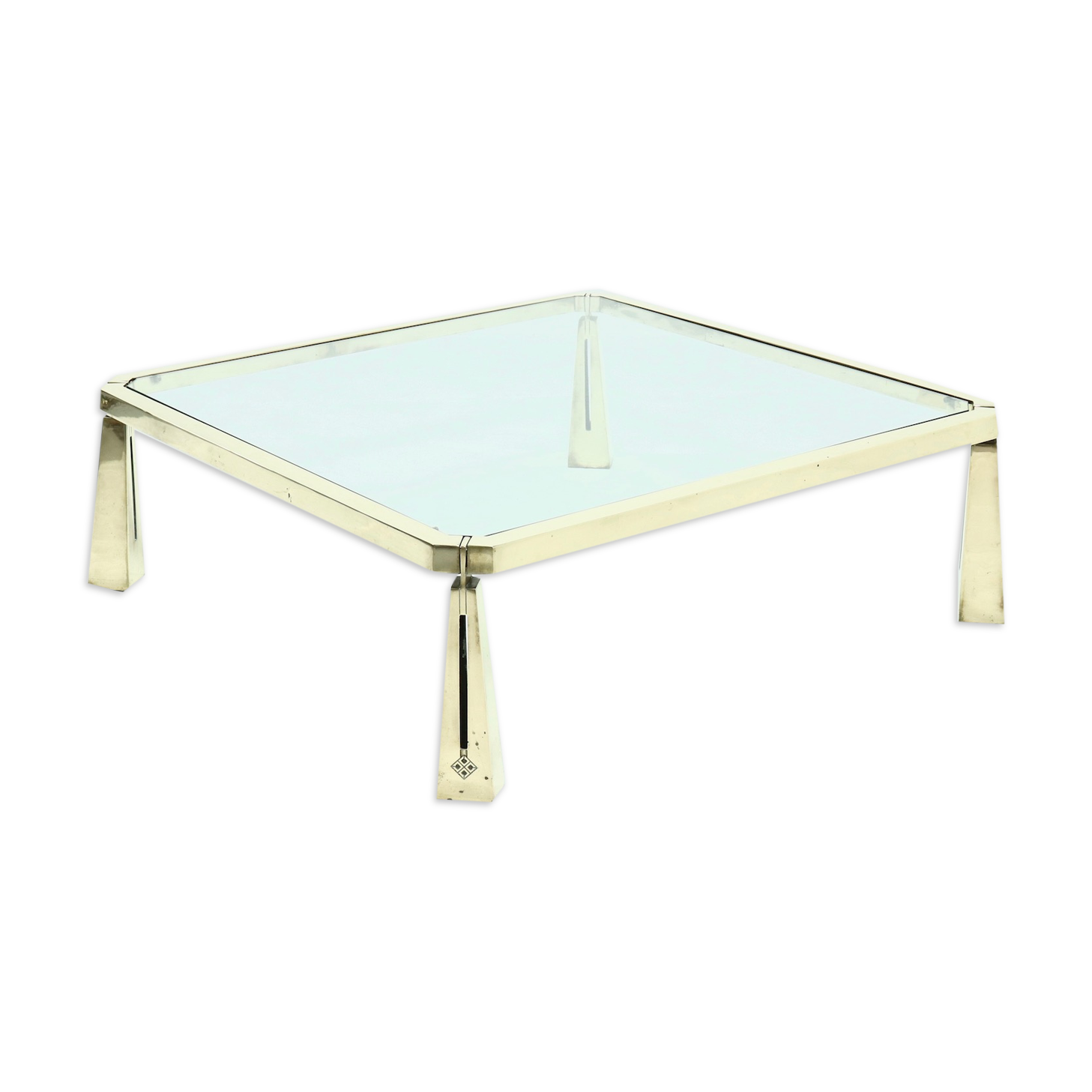 Solid brass sculptural coffee table by Peter Ghyczy 1980s