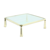 Solid brass sculptural coffee table by Peter Ghyczy 1980s