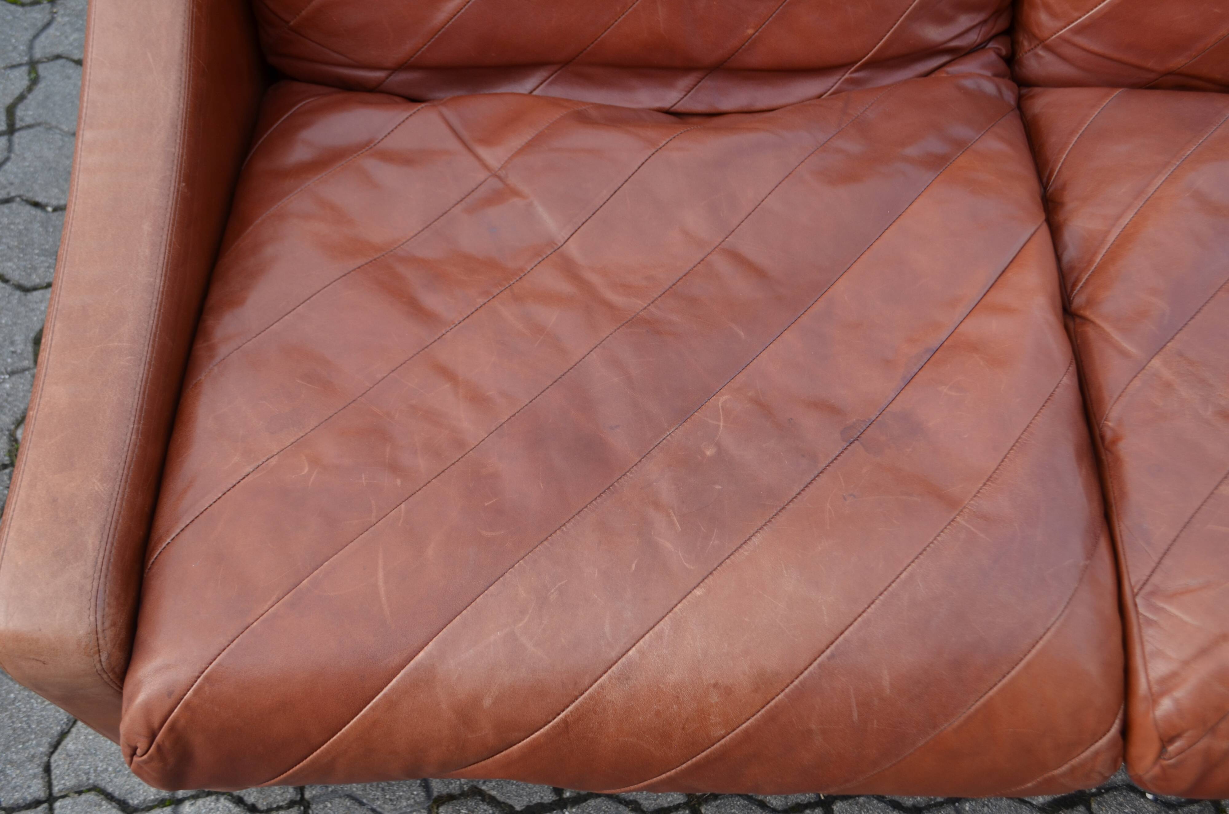 Vintage oxred Rolf Benz Leather Sofa