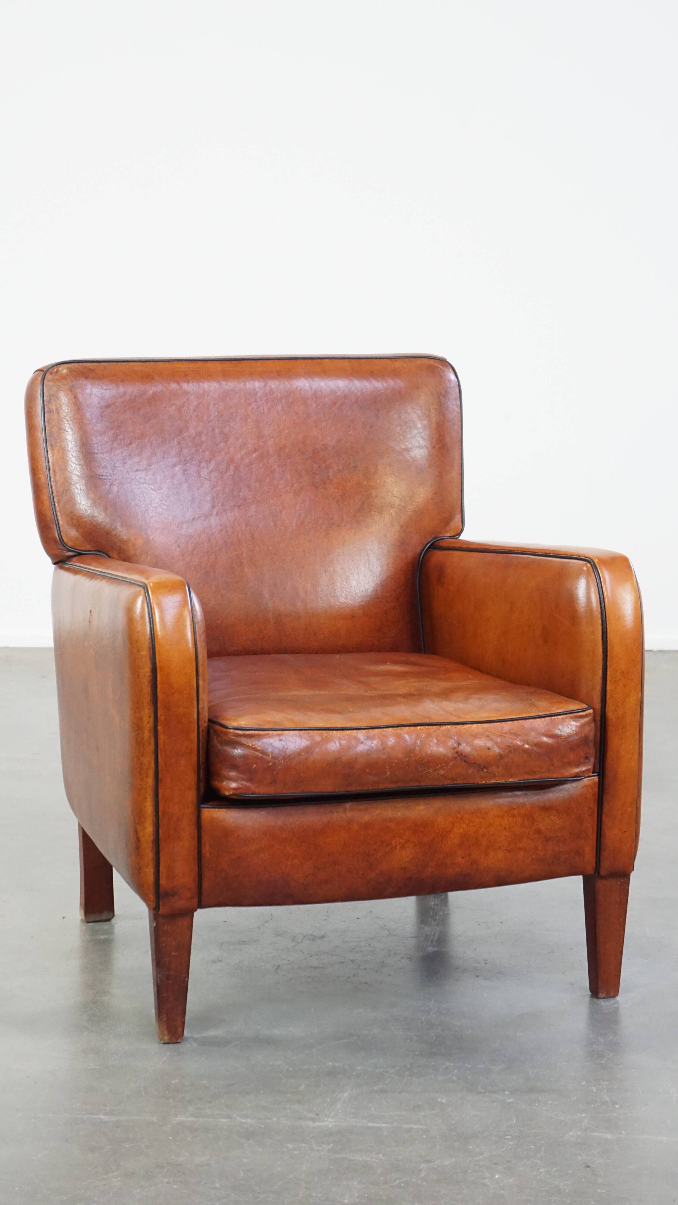 Sheepskin leather armchair
