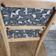 Fauteuil bridge bois tissu fleurs Noir et blanc