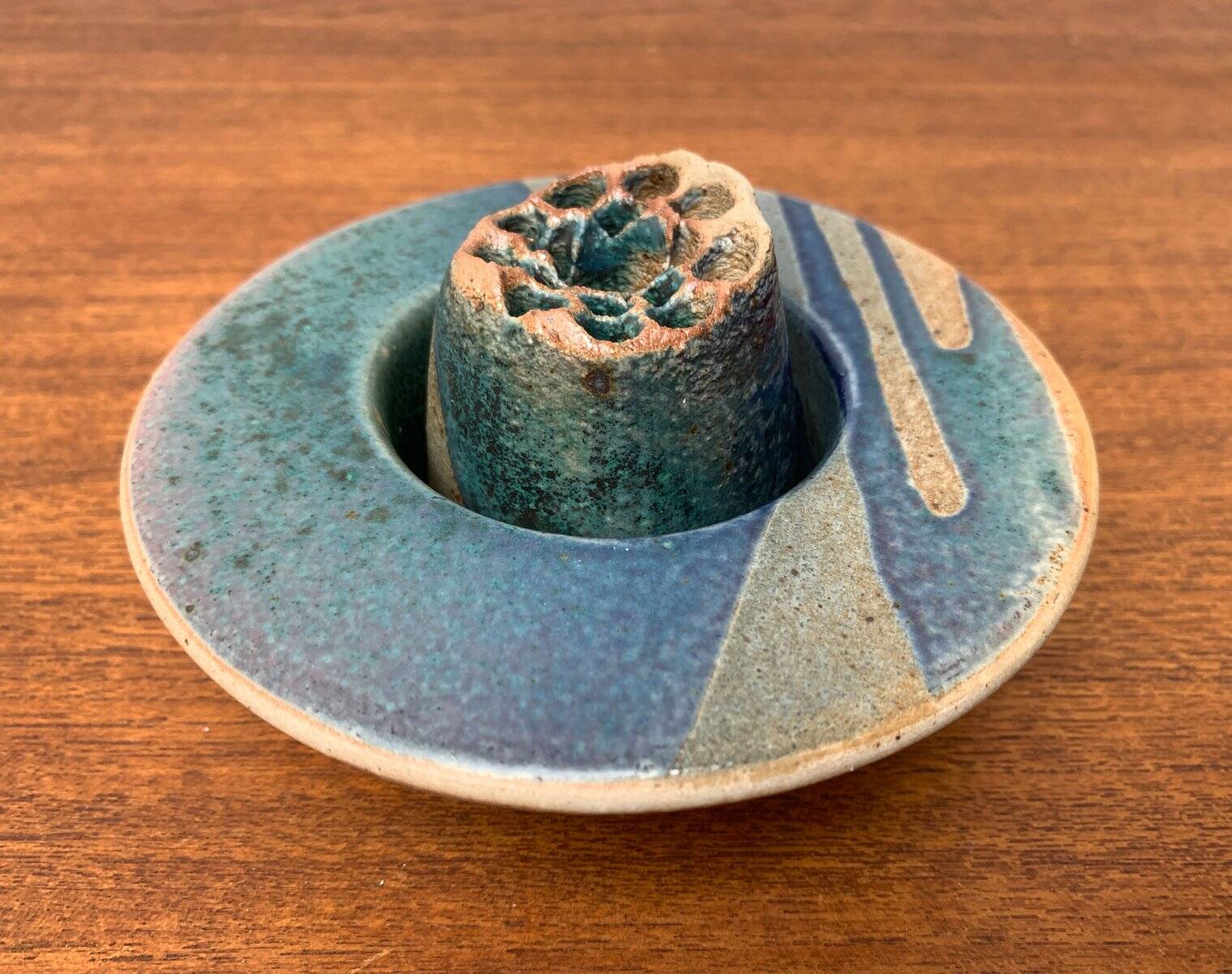 Postmodern vintage ceramic flower vase, 1980s