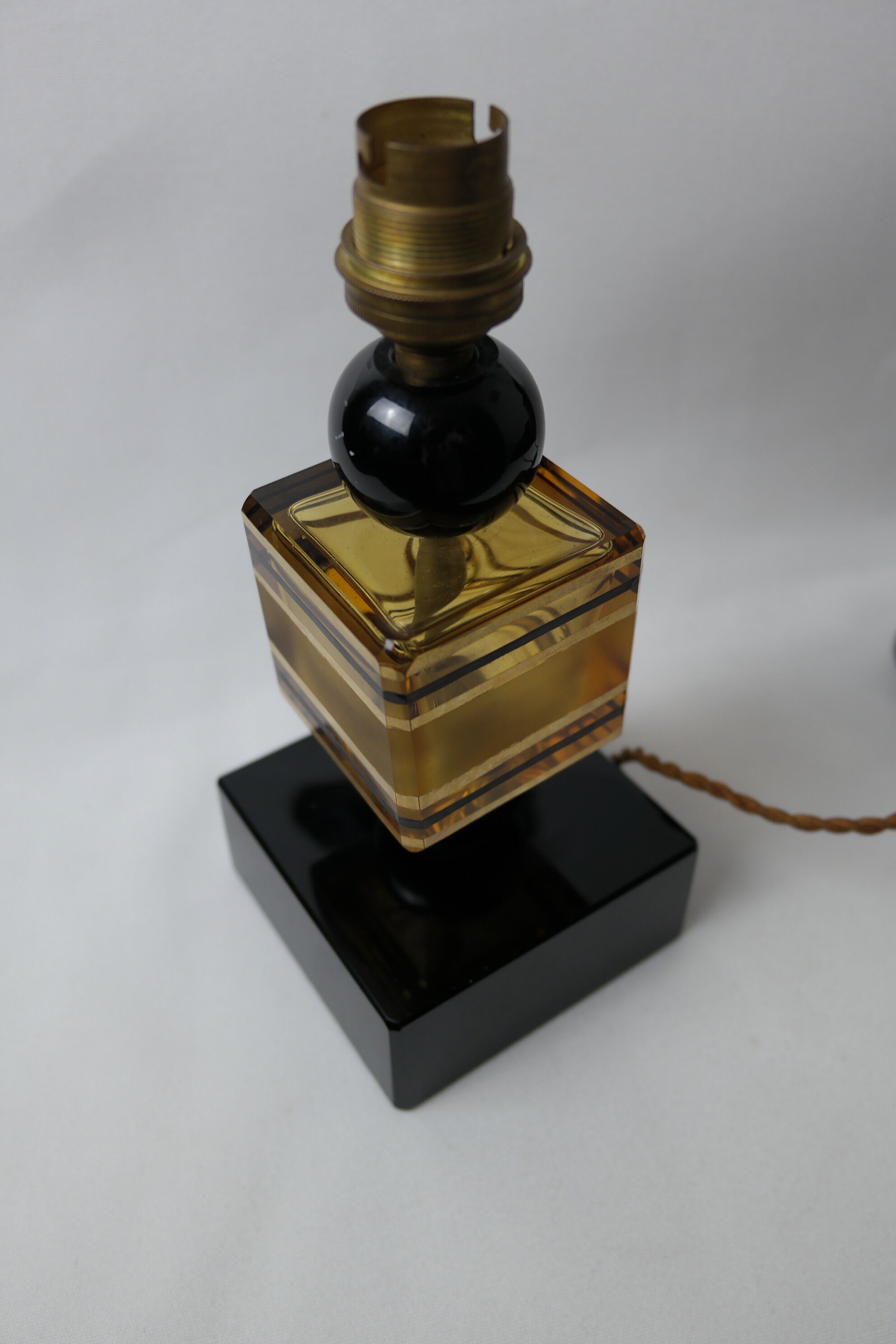 Art Deco style lamp foot in glass and ceramics