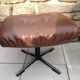 Foot rest ottoman vintage faux leather Brown years 70